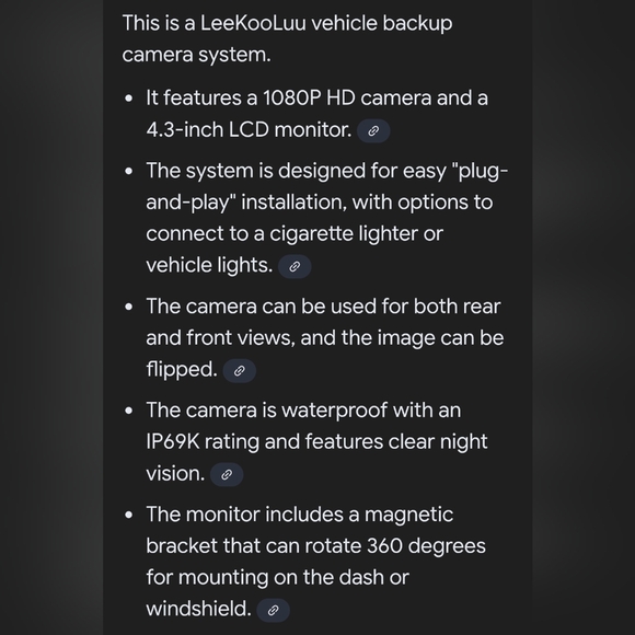 Vehicle HD Rear/Front View Camera & Monitor Kit: NIB - Picture 2 of 2